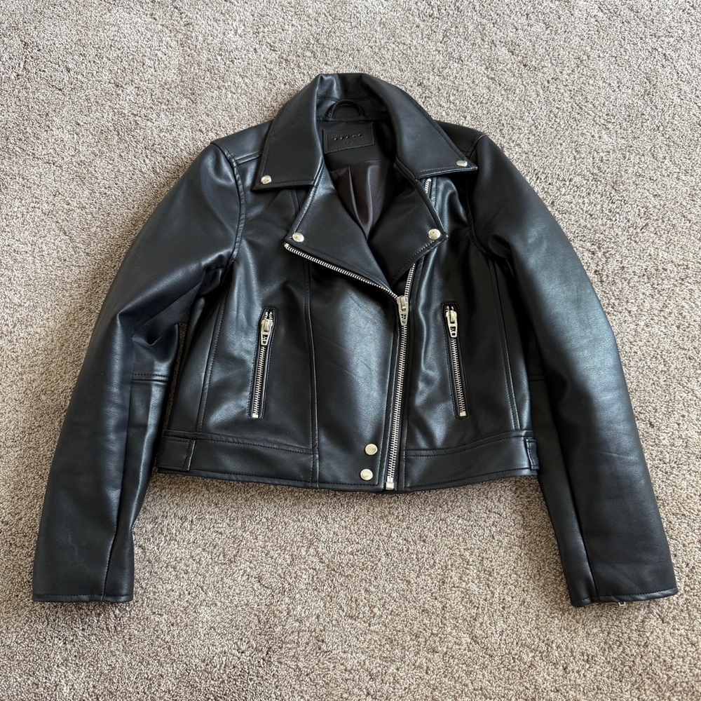 Blank NYC Black Faux Leather Jacket Size Small